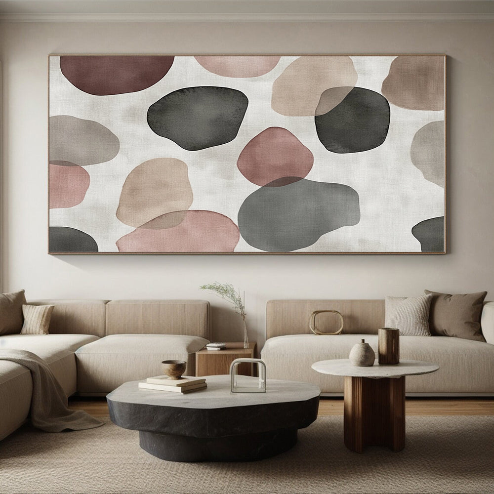 Earthy Shapes Abstract Painting with Layered Colors GER725