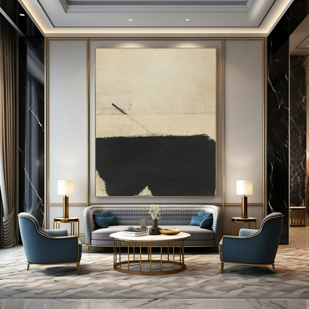 Hand-Painted Abstract Wall Murals with Scratch-Resistant Coating for Bedroom & Dining Room DLZ1429