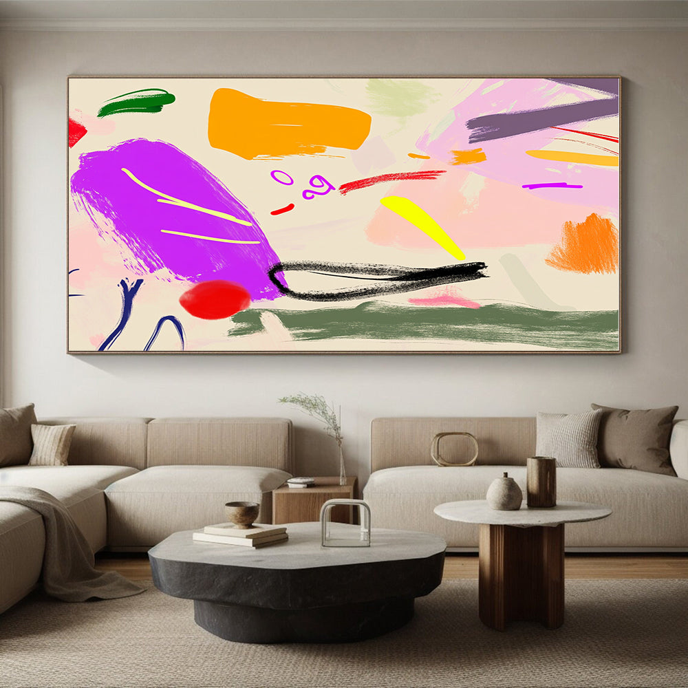 Vibrant Color Splash Abstract with Pink, Orange, Yellow, and More GER329