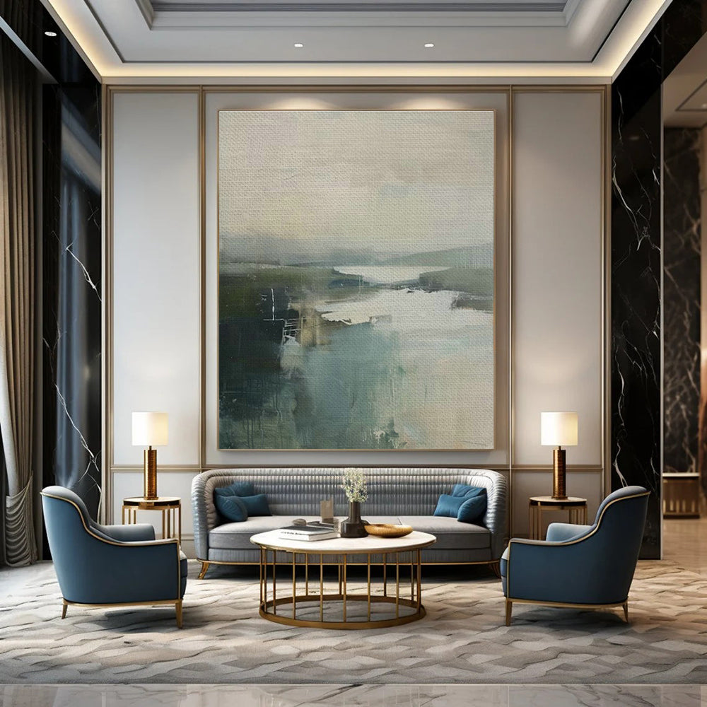 Original Hand-Painted Abstract Painting for Dining Room and Cottage Hallway DLZ1620