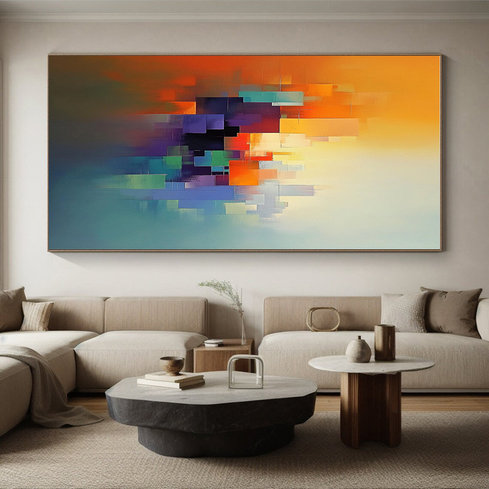 Vibrant City Abstract Painting with Diverse Color Blocks GER186