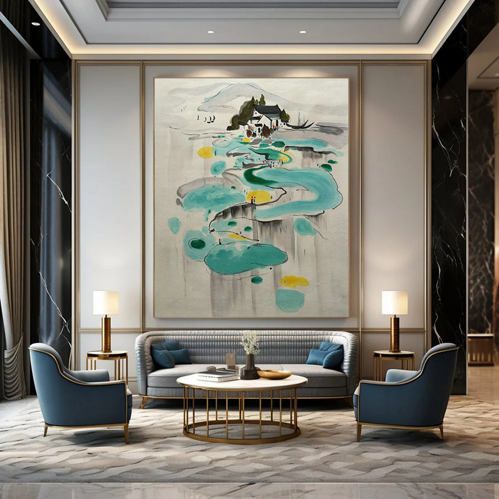 Custom Handmade Abstract Art for Cottage Bedroom & Office DLZ2284