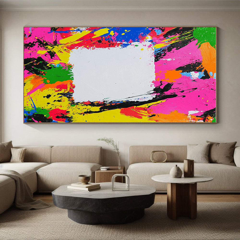 Colorful Splatter Abstract Painting with Playful Energy GER597