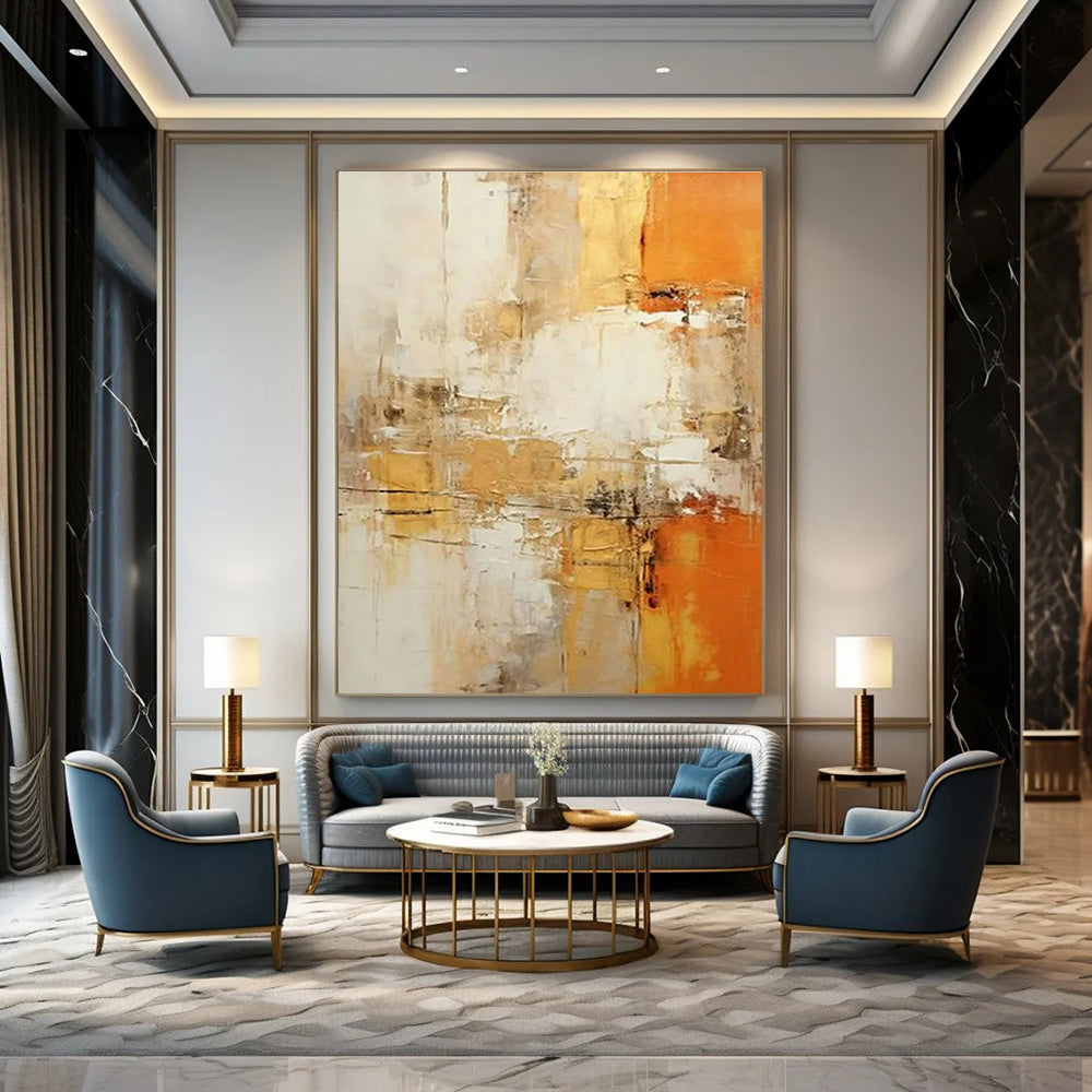 Handmade Abstract Wall Art for Cottage Bedroom Linen Storage Wall and Living Room Firewood Storage Nook DLZ1699