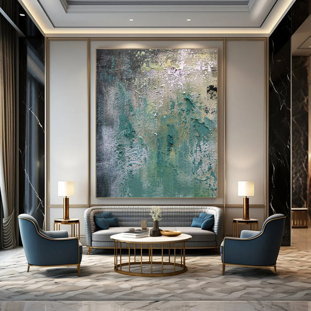 Hand - Painted Abstract Art for Dining Room Bay Window Curtain Rods & Entryway Mirror Frames DLZ0904