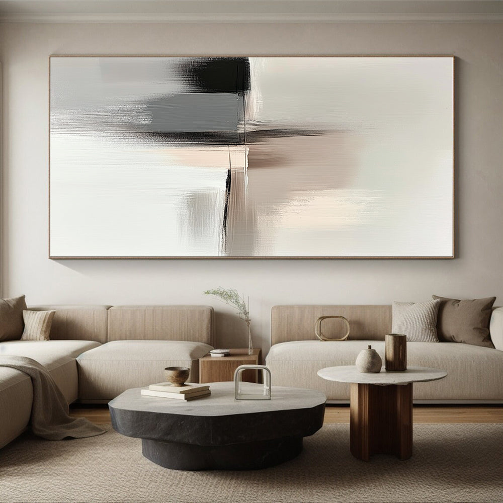 Neutral Abstract Composition Painting with Subtle Tones GER615