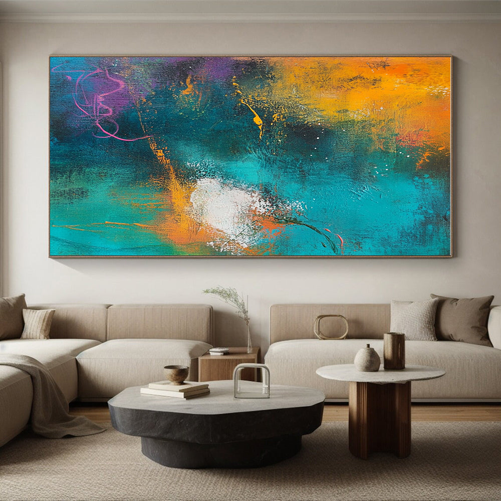 Colorful Abstract Painting with Energetic Brushstrokes GER548