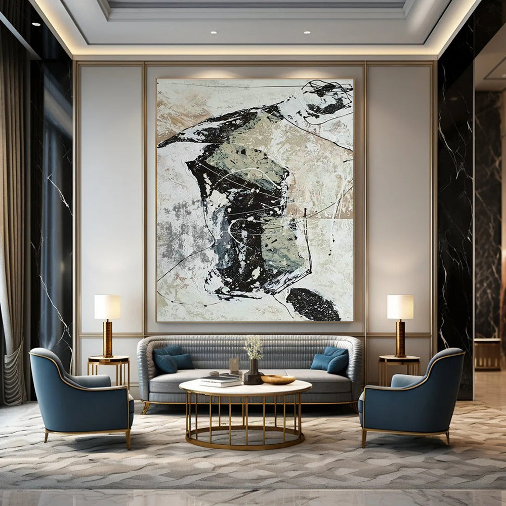 Oversized Custom Abstract Canvases for Cottage Hallway & Living Room DLZ0559
