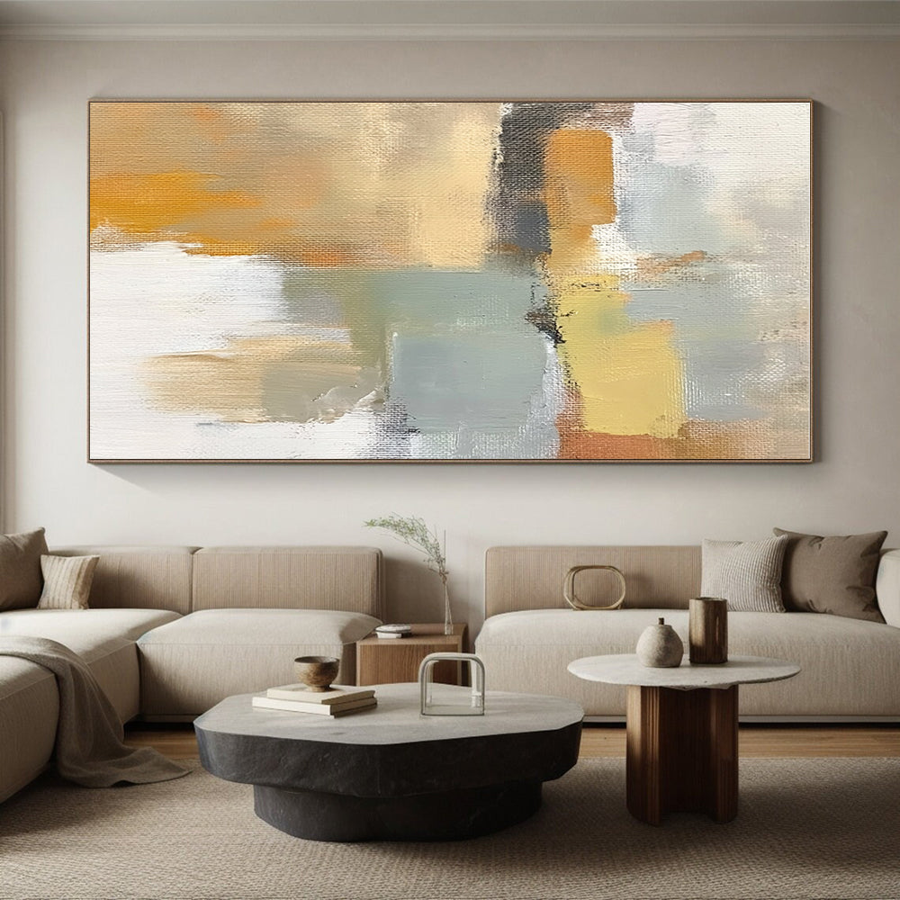 Color Block Abstract Painting with Earthy Tones GER432