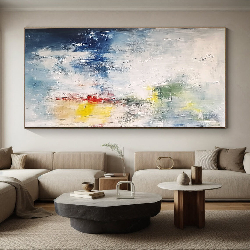 Blue Gray Colorful Abstract Painting with Subtle Textures GER810
