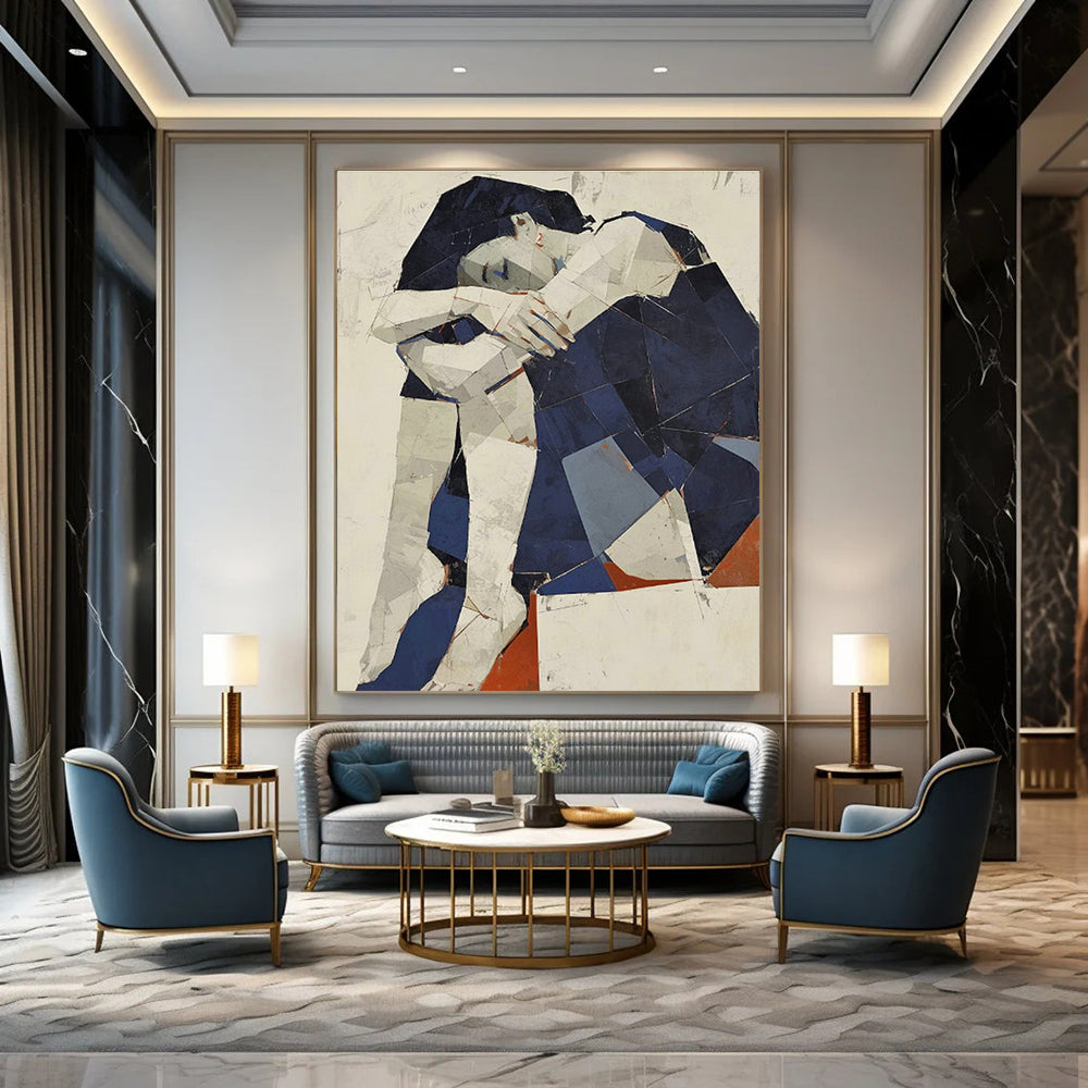 Extra - Large Custom Hand - Painted Abstracts for Cottage Living Room Fire Pits & Bedroom Terraces DLZ0592