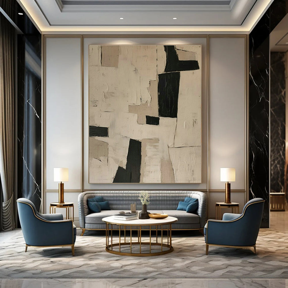 Large Customizable Hand-Painted Abstract Art for Hallway Coat Rack Wall and Living Room Entertainment Center Wall DLZ1852