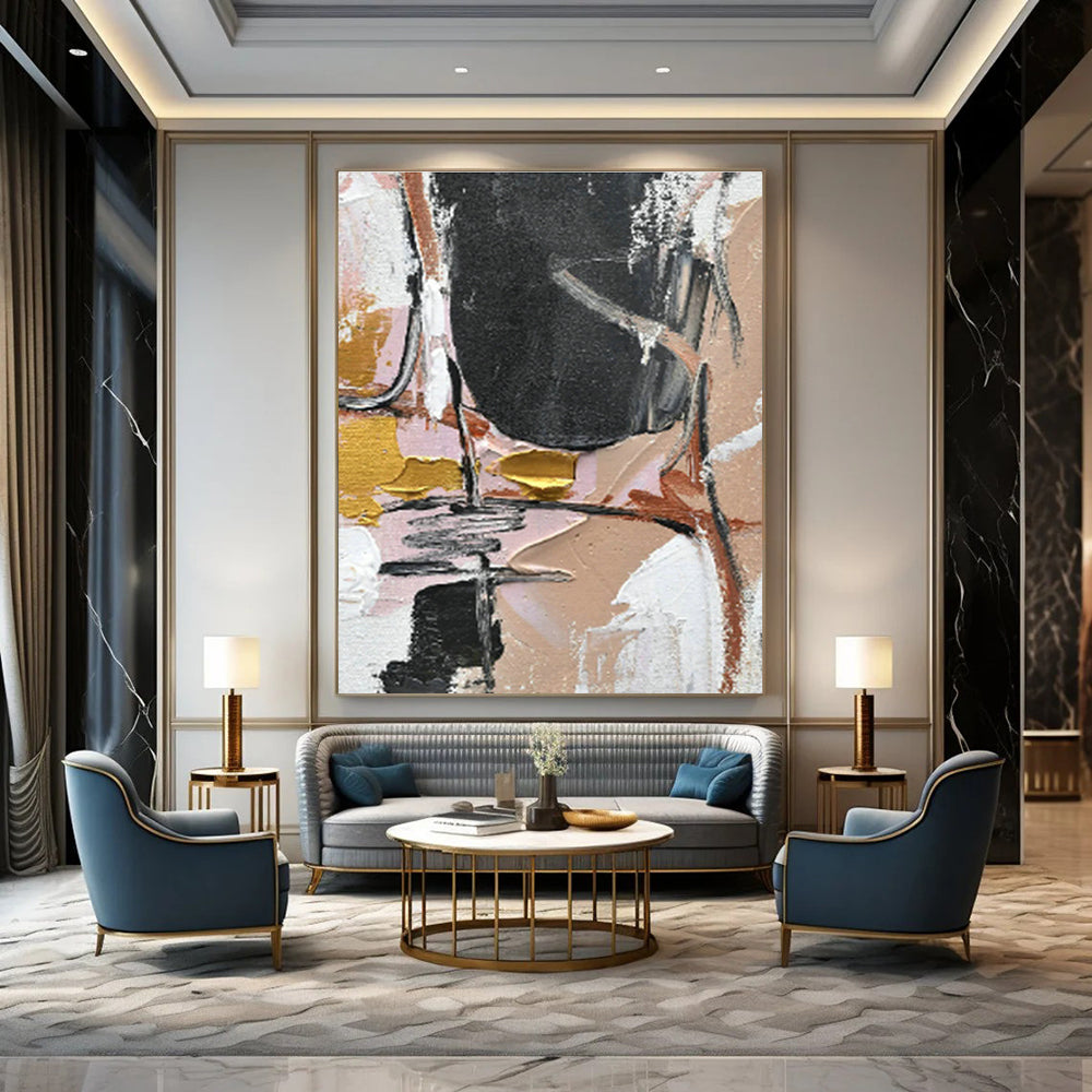 Custom - Designed Hand - Painted Abstract Canvases for Bedroom Canopy Bed Curtain Tie - backs & Office Room Divider Curtain Weights DLZ0882