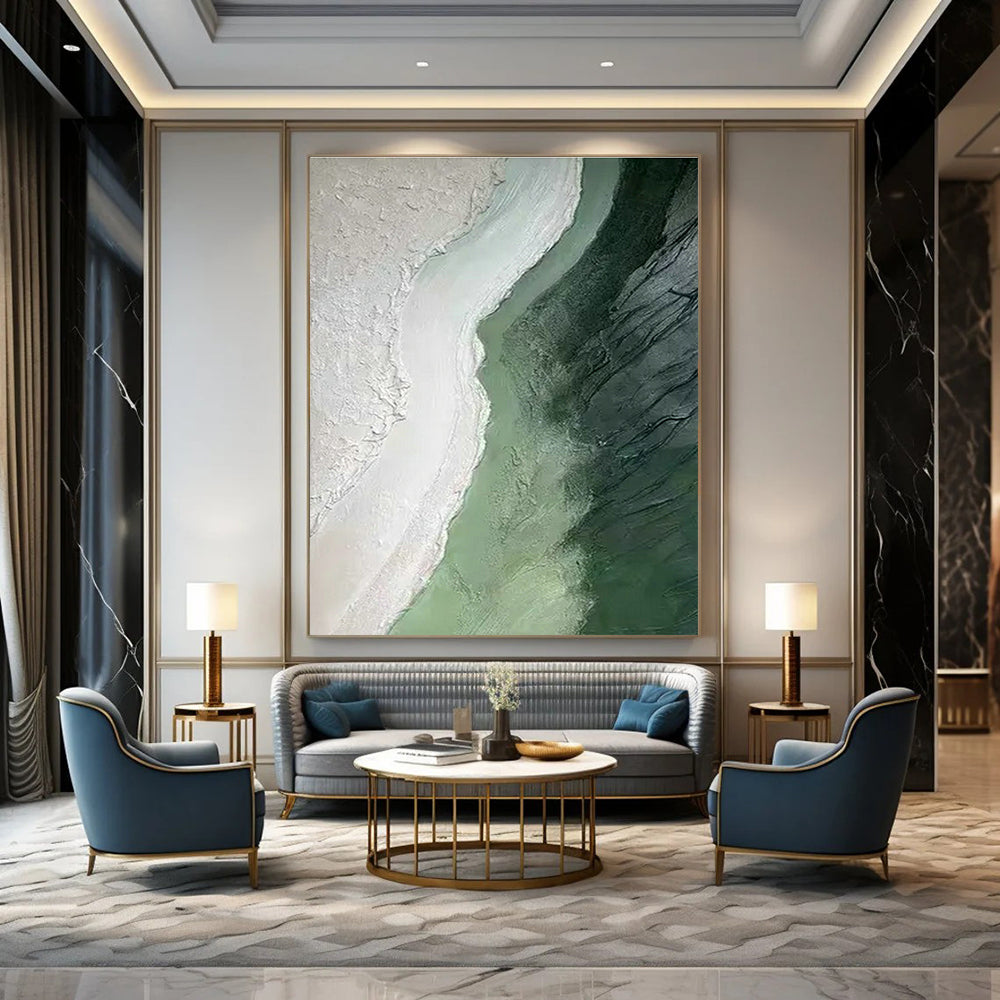 Extra-large Custom Handmade Abstract Painting for Hallway Stairwell and Entryway Foyer DLZ1835