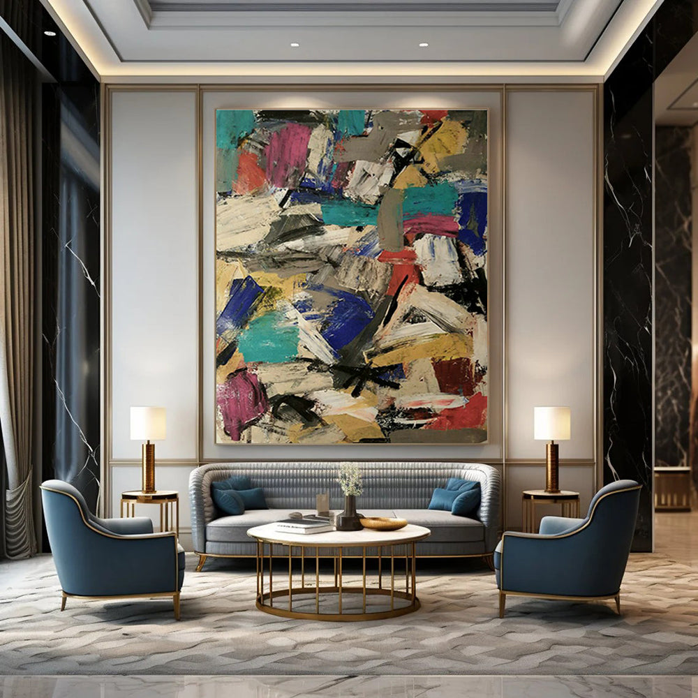 Large-Scale Custom Abstract Mural for Bedroom & Entryway DLZ1046