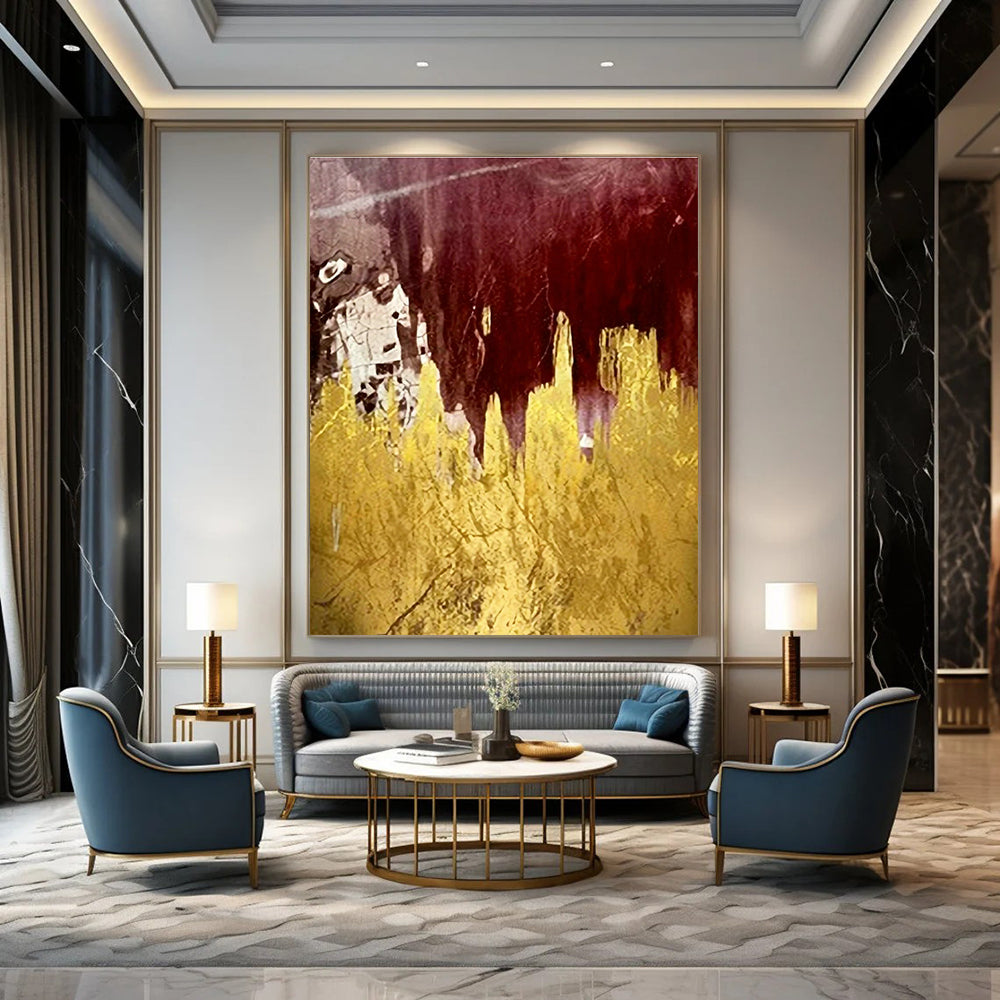Hand - Painted Large Abstract Wall Art for Cottage Living Room & Office DLZ1343