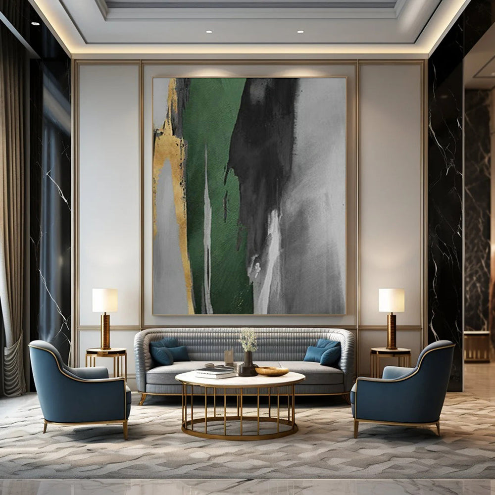 Oversized Hand - Painted Abstract Art for Living Room Open - Shelf Kitchenette Pot Lid Holders & Cottage Outdoor Shower Soap Dishes DLZ0939