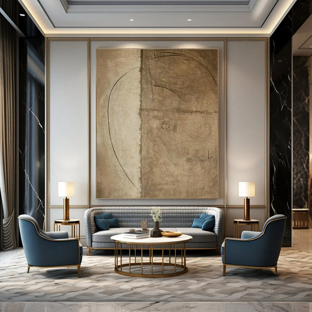 Large Custom Handmade Abstract Painting for Living Room and Cottage Entryway DLZ1582