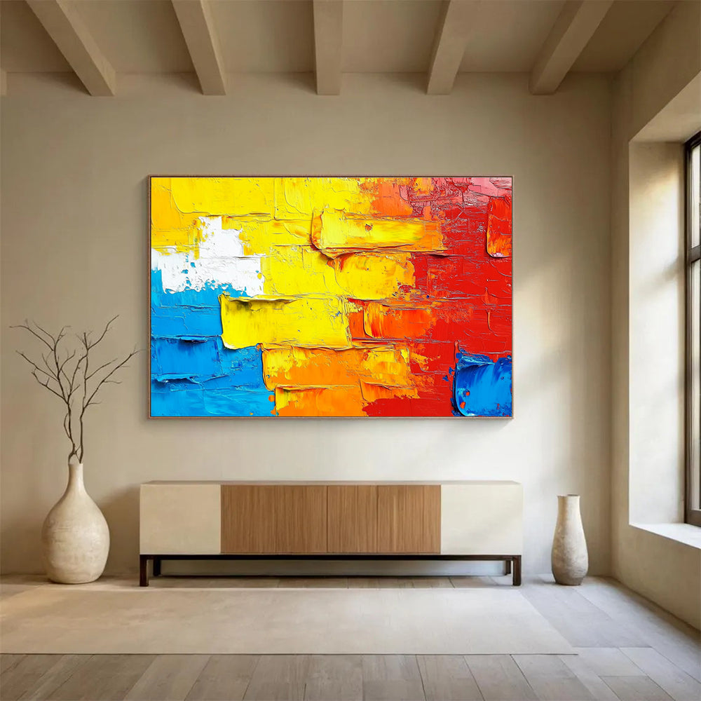 Colorful Textured Abstract Painting with Thick Brushstrokes DYP420