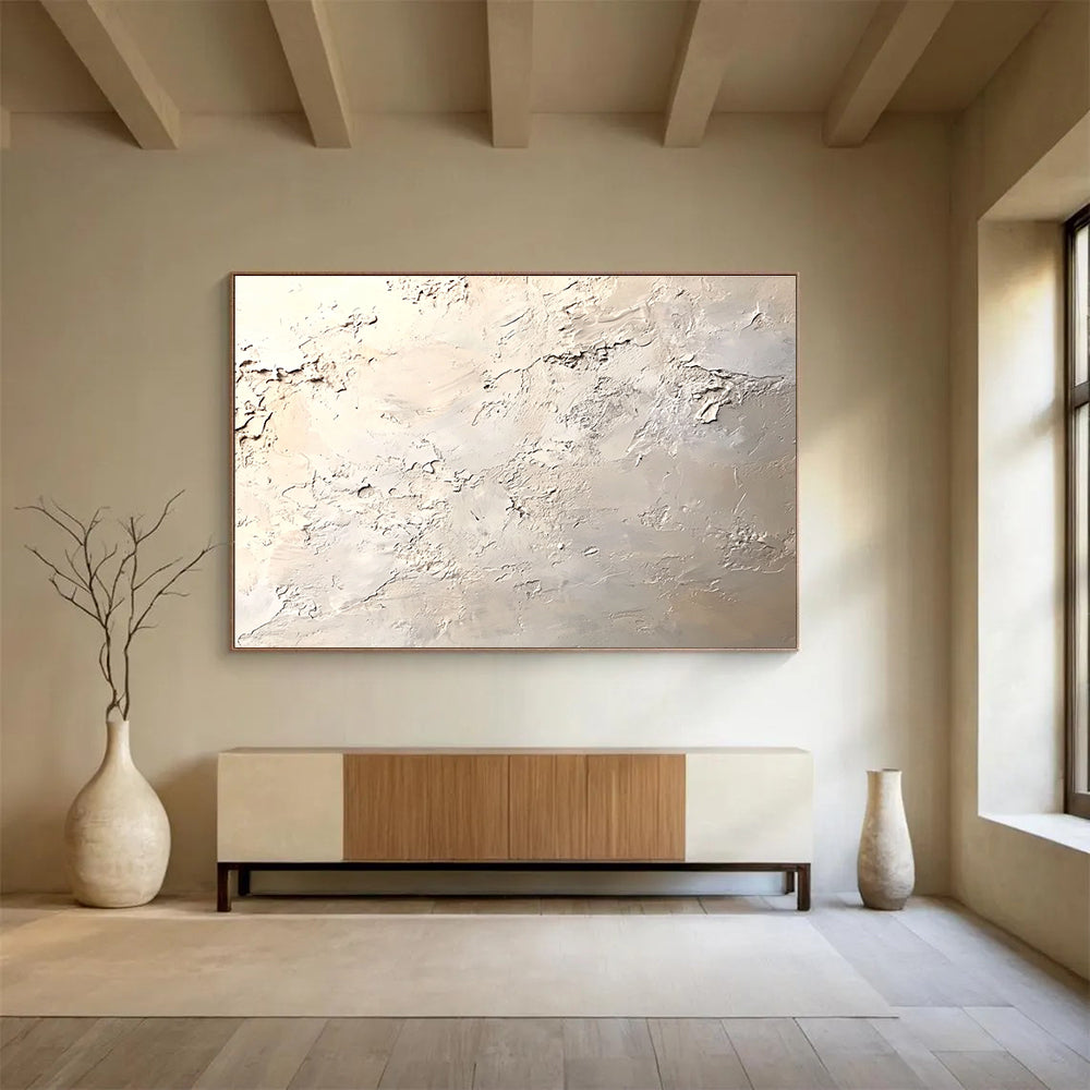 Textured Neutral Abstract Painting with Subtle Tones DYP324