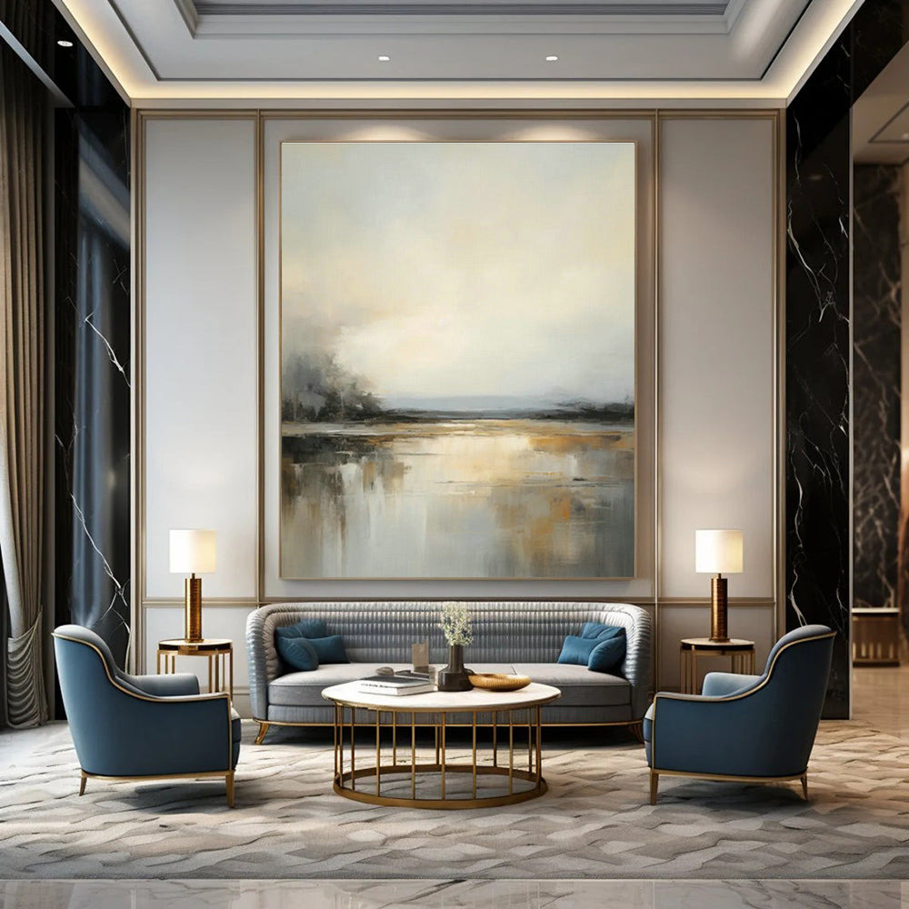 Custom Hand - Painted Abstract Art for Living Room Sectional Backs & Office Break Room Tables DLZ0830