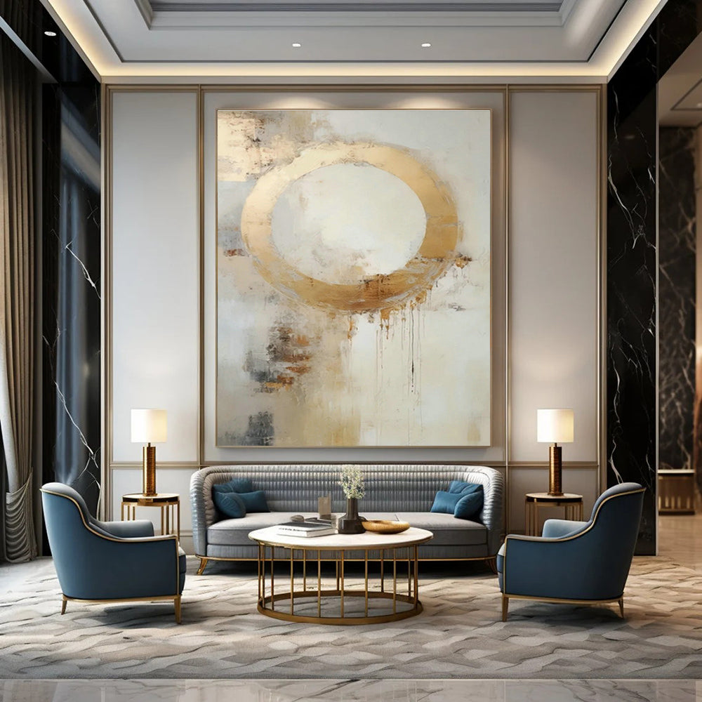 Oversized Abstract Hand - Painted Murals for Office Reception Area Reception Desk Keyboard Trays & Bedroom Alcove Window Sills DLZ0918