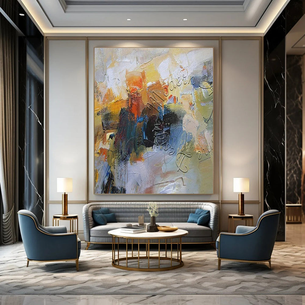 Custom Hand-Painted Abstract Canvas for Dining Room and Office DLZ1824