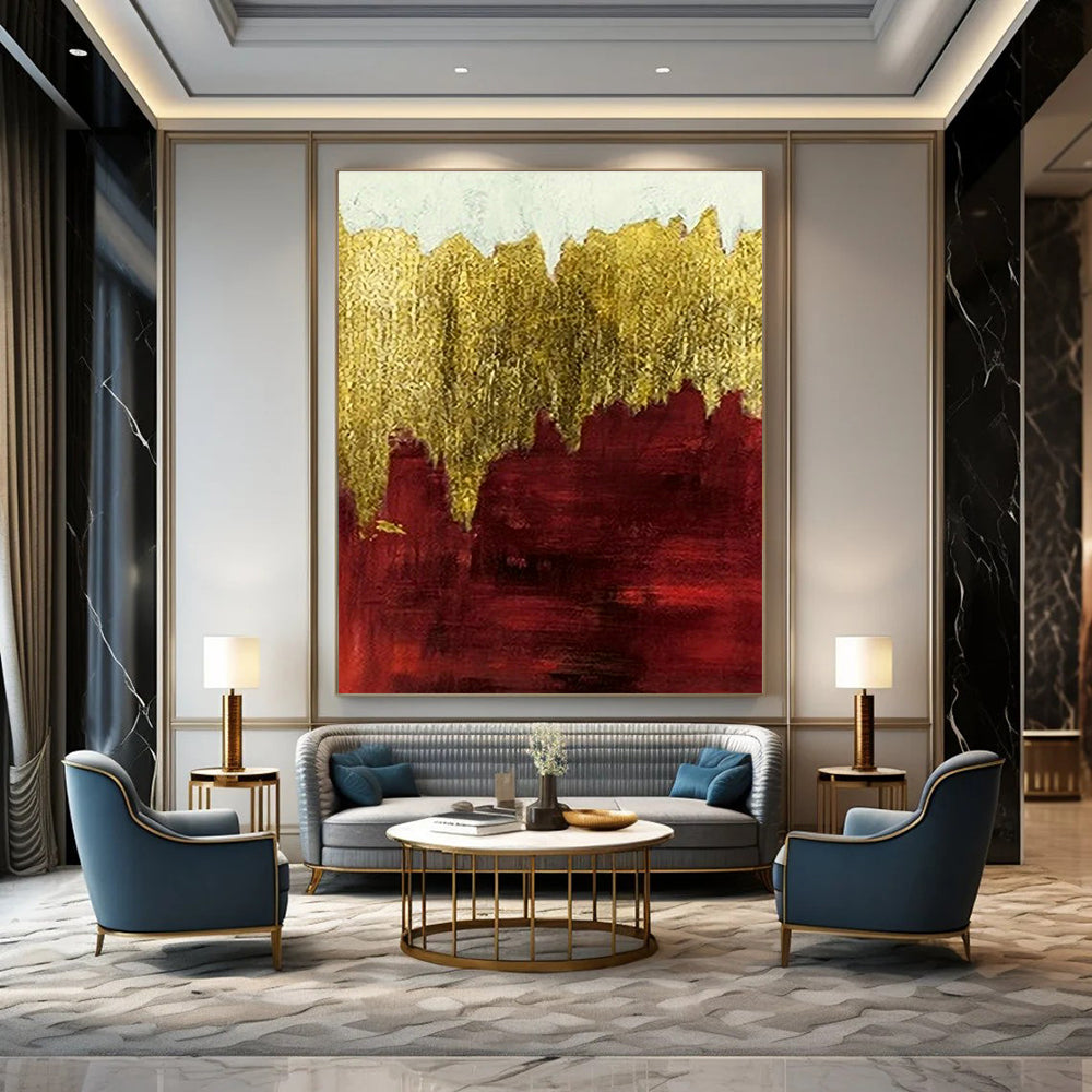 Extra - Large Custom Hand - Painted Abstract Art for Office & Entryway DLZ1346