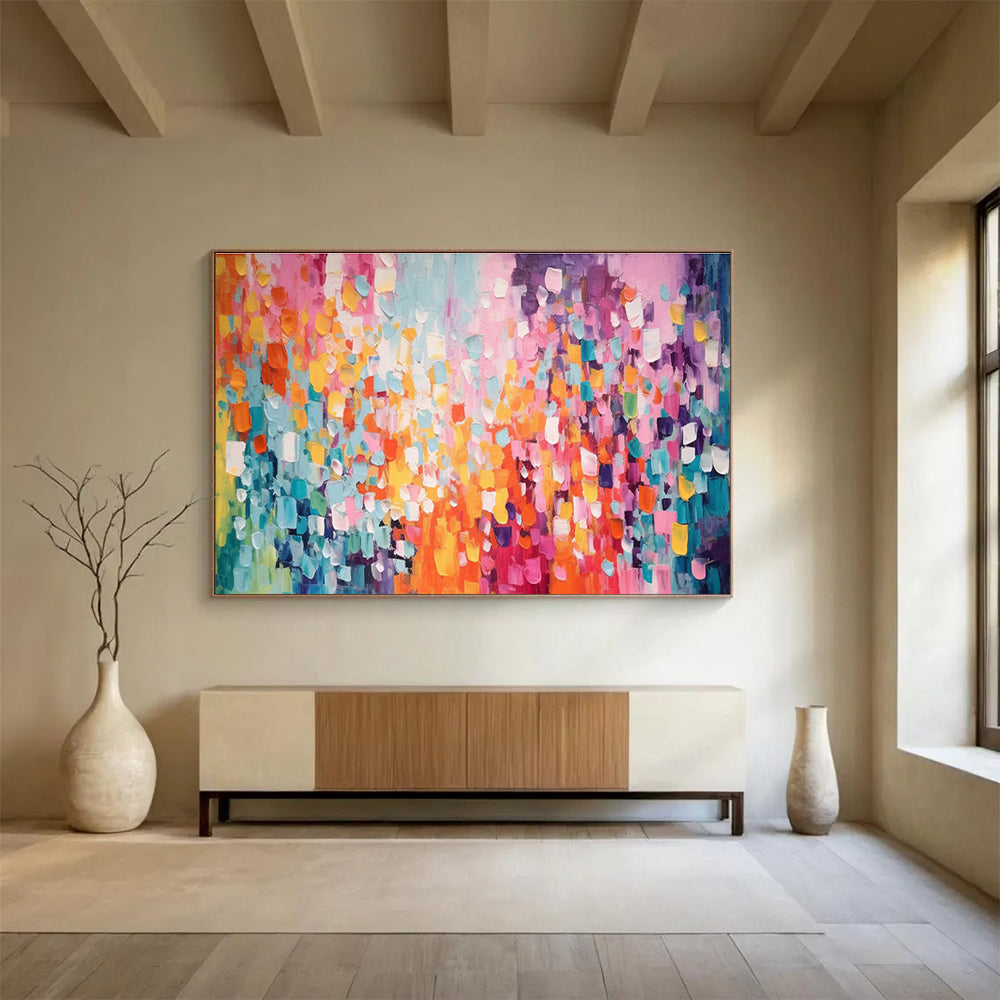 Colorful Patch Abstract Painting with Various Bright Hues THY158