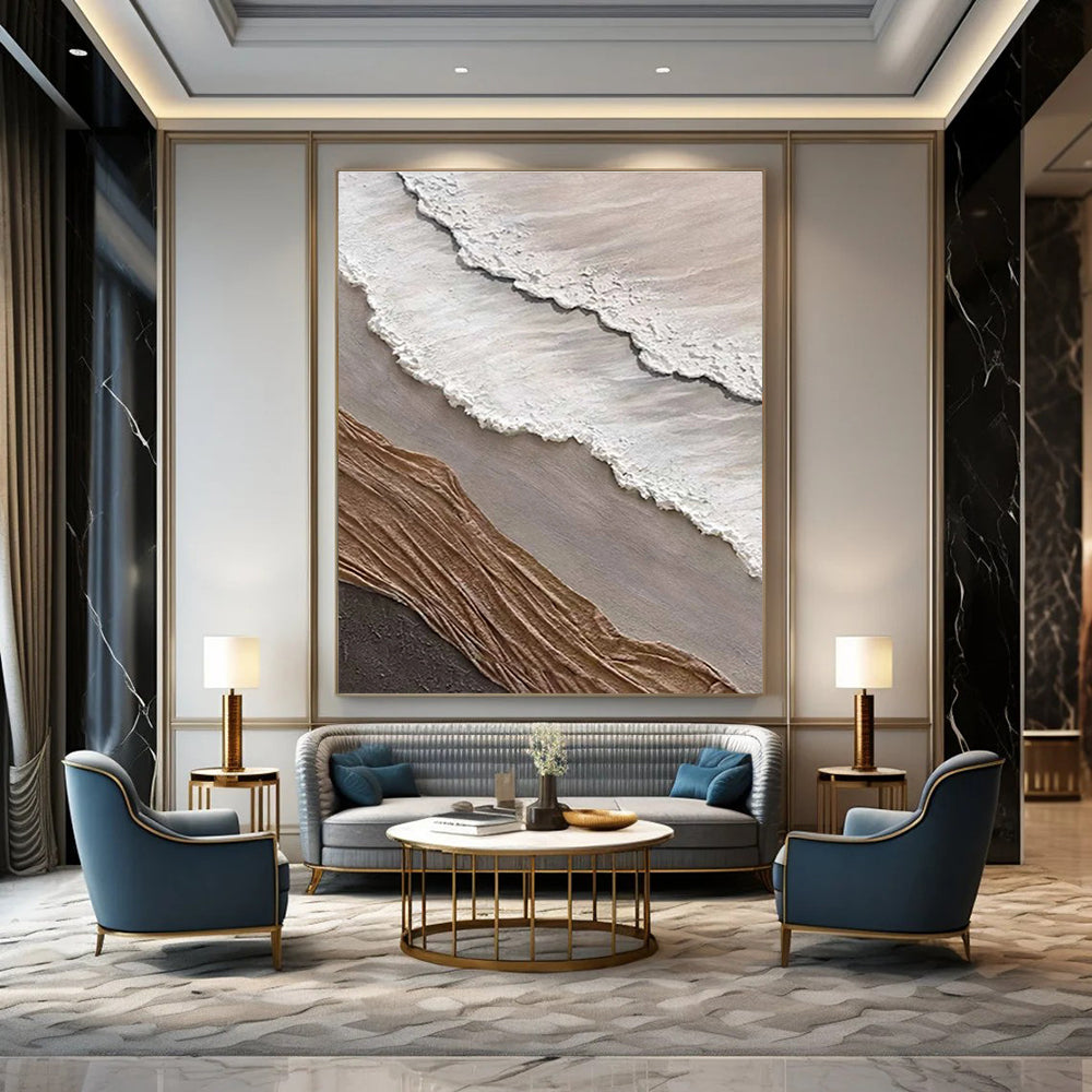 Multi - colored Layered Textured Abstract Painting ADGE344