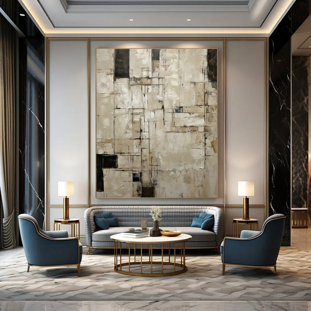 Oversized Custom Abstract Masterpiece for Dining Room & Living Room DLZ1322