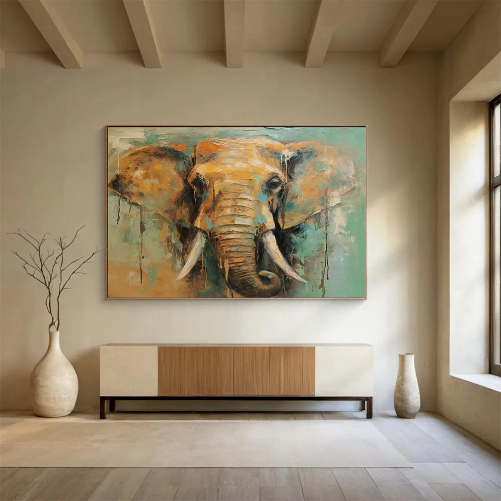 Colorful Elephant - faced Abstract Painting THY082