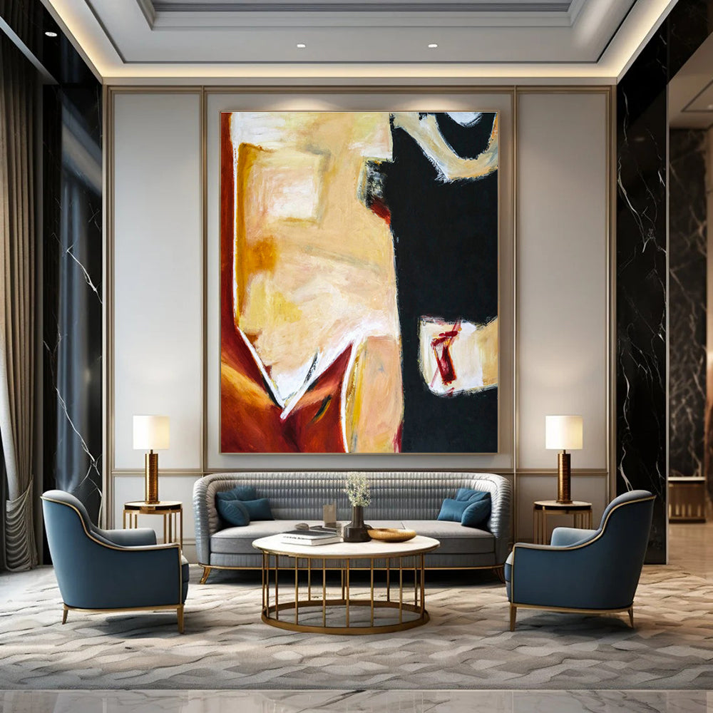 Gigantic - Scale Custom-Made Abstract Wall Hanging for Living Room & Entryway DLZ1097