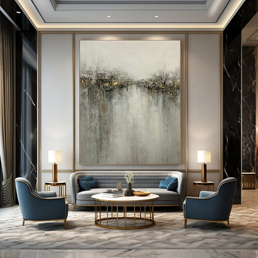 Custom - Designed Hand - Painted Abstracts for Dining Room and Entryway DLZ0531
