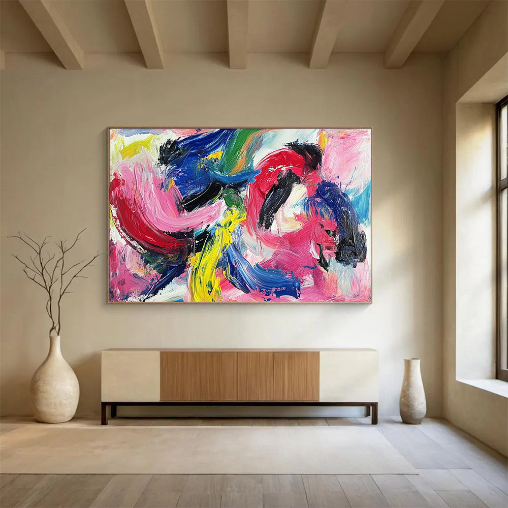Colorful Expressive Abstract Painting with Bold Brushstrokes DYP326