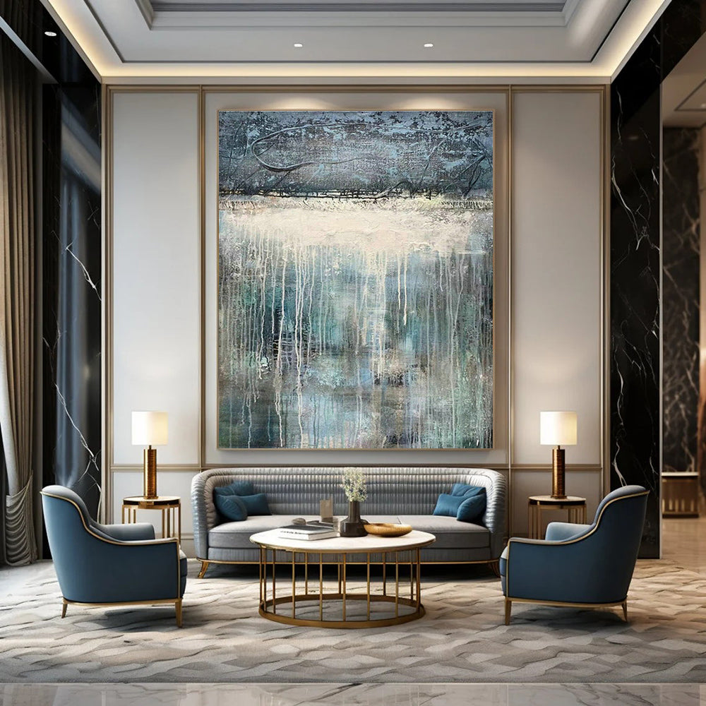 Hand - Painted Abstract Canvases for Cottage Living Room and Dining Room DLZ0764