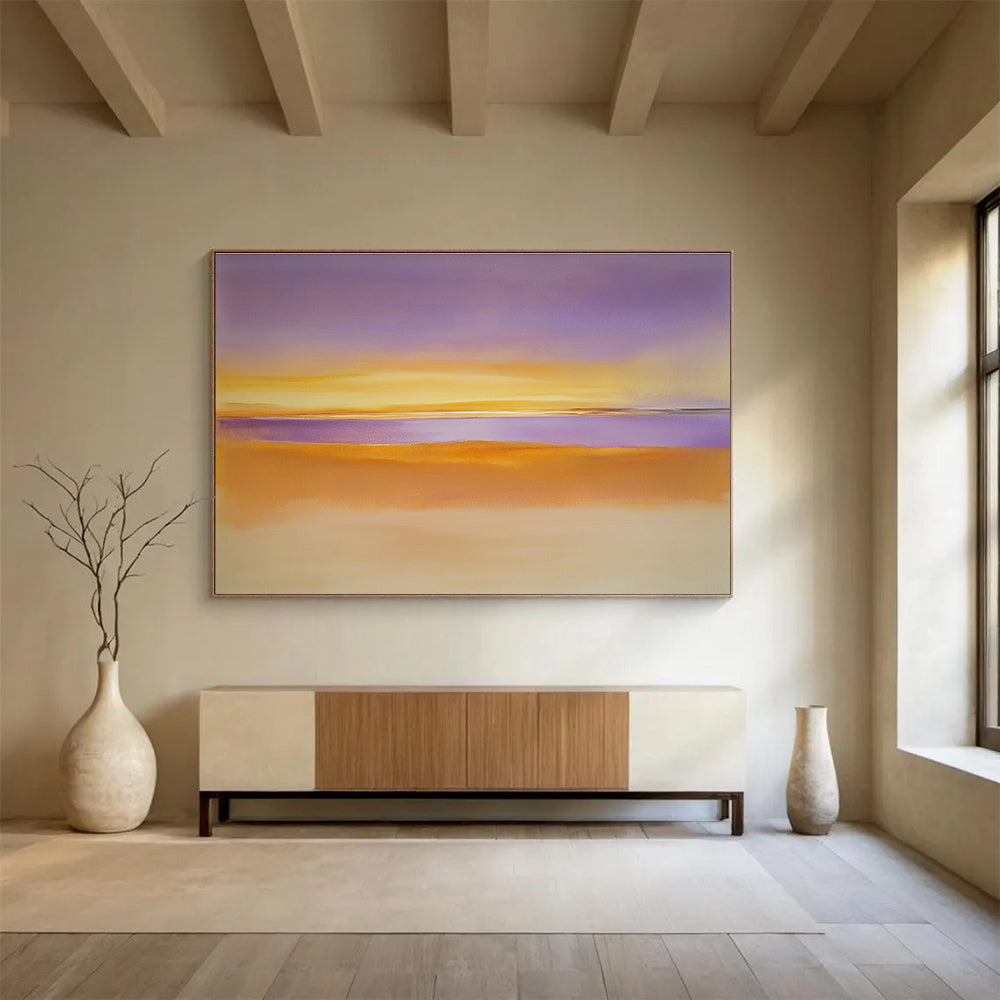 Purple and Orange Landscape Abstract Painting with Gradient Tones DYP361