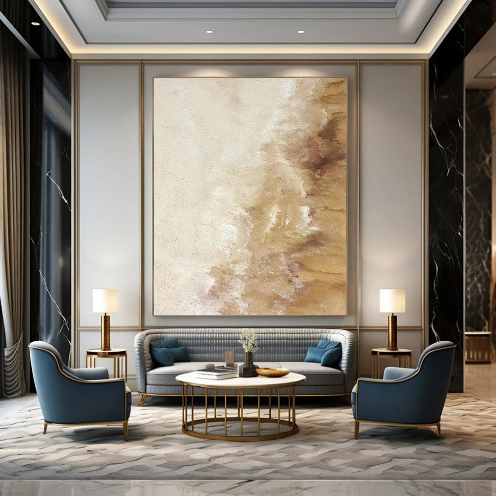 Extra-Large Hand-Painted Abstract Artwork for Cottage Entryway & Dining Room DLZ1230