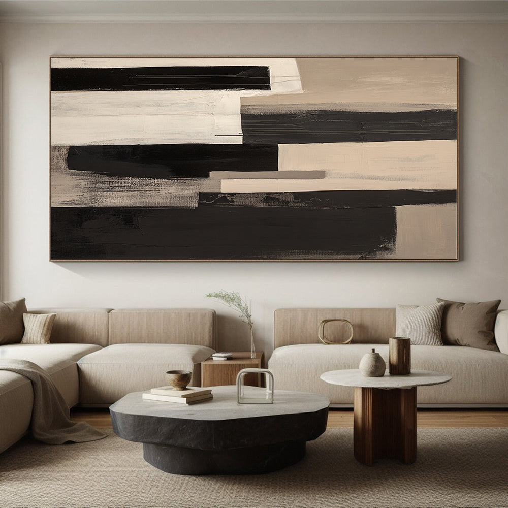 Black and White Urban - Inspired Abstract Painting with Dripping Effects GER228