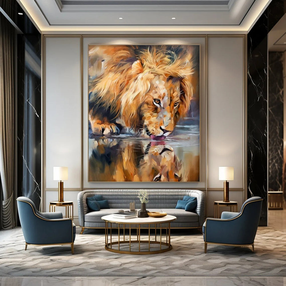 Large Hand-Painted Abstract Canvas for Hallway & Cottage Office DLZ2347