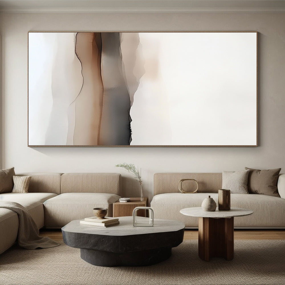 Brown and Beige Minimalist Abstract Landscape Painting GER193