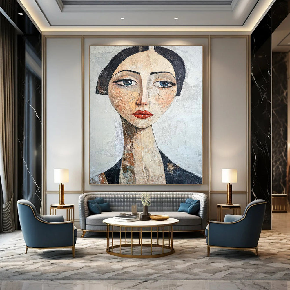 Hand-Painted Abstract Canvas for Cottage Entryway & Office DLZ2354