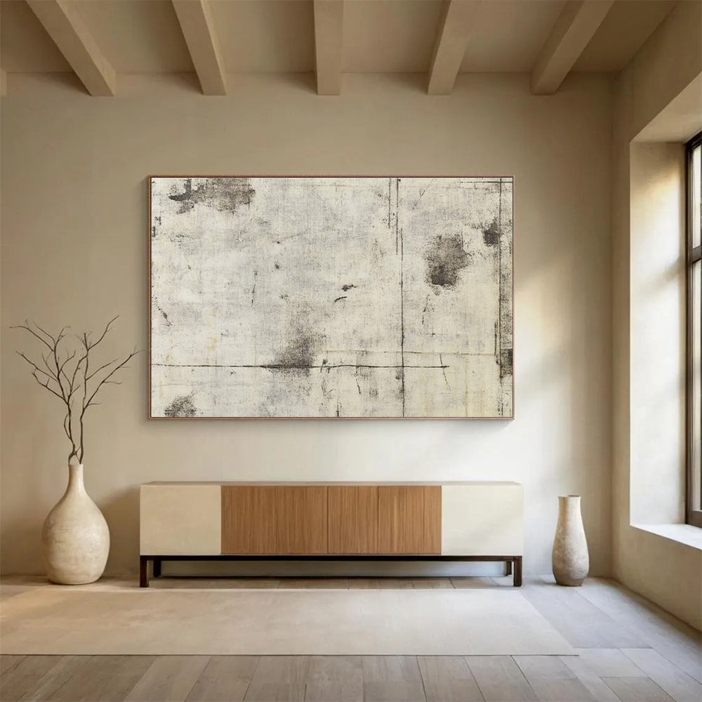 Gray Textured Background Abstract Painting with Subtle Marks DYP612