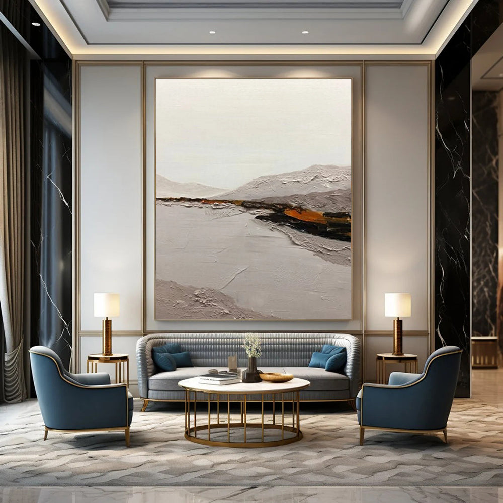 Minimalist Landscape Abstract Painting with Subtle Textures ADGE401