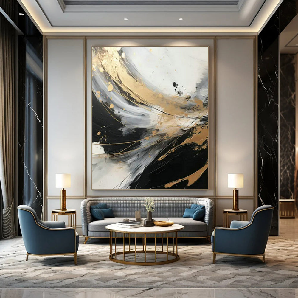 Large Custom Handmade Abstract Wall Art for Cottage Dining Room Serving Cart Wall and Entryway Umbrella Stand Wall DLZ1732