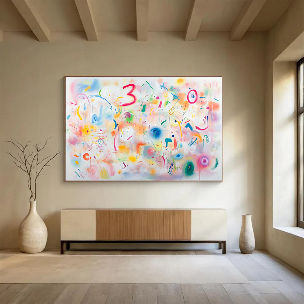 Colorful Playful - Symbol and Shape Abstract Painting DYP067