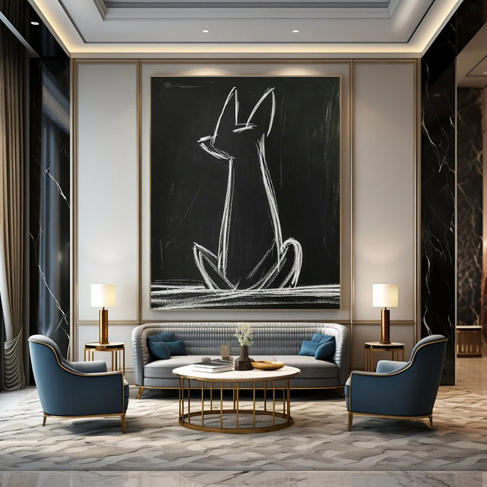 Extra - Large Custom Hand - Painted Abstracts for Cottage Office & Living Room Bookshelves DLZ0682