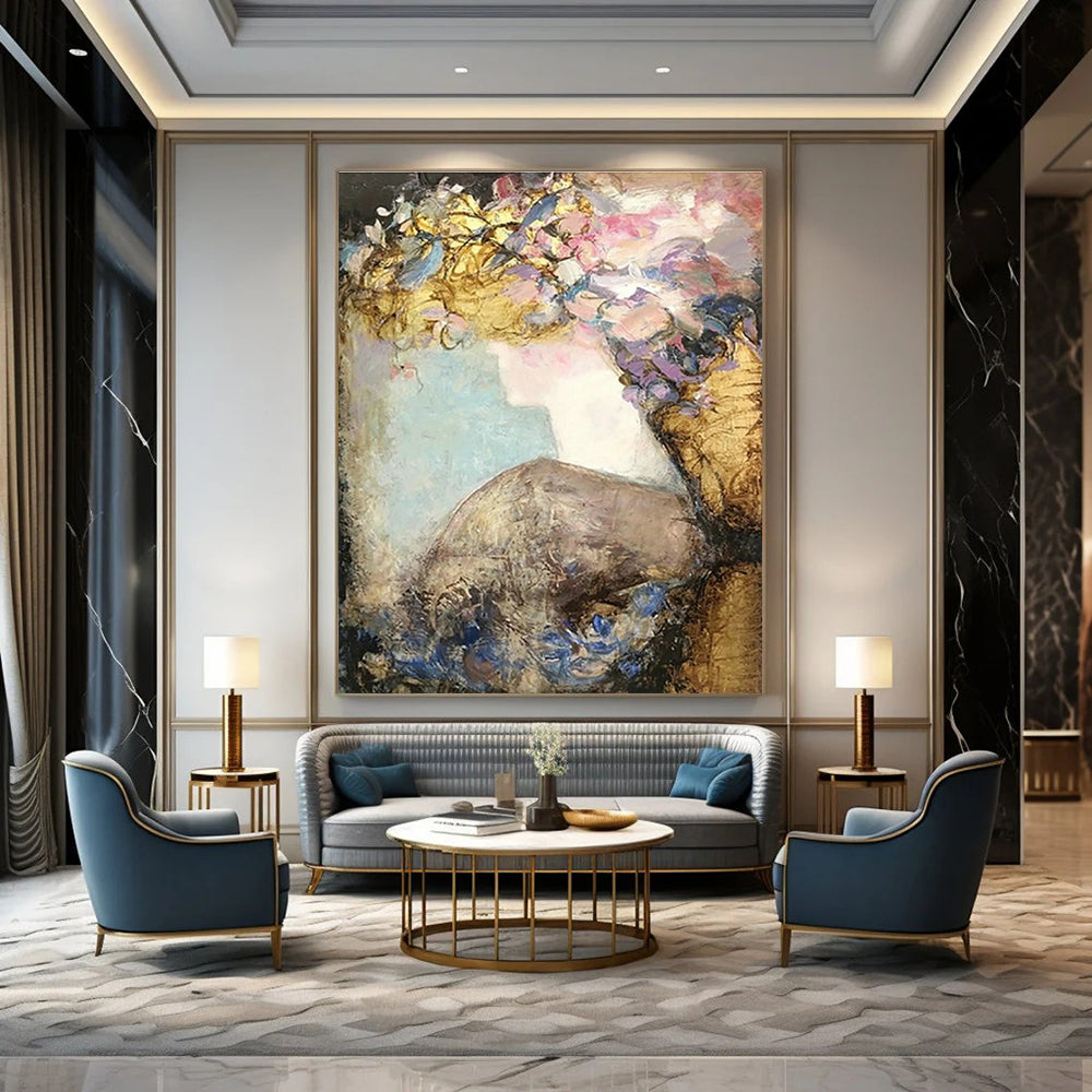 Custom Abstract Murals for Cottage Bedroom and Living Room DLZ0636