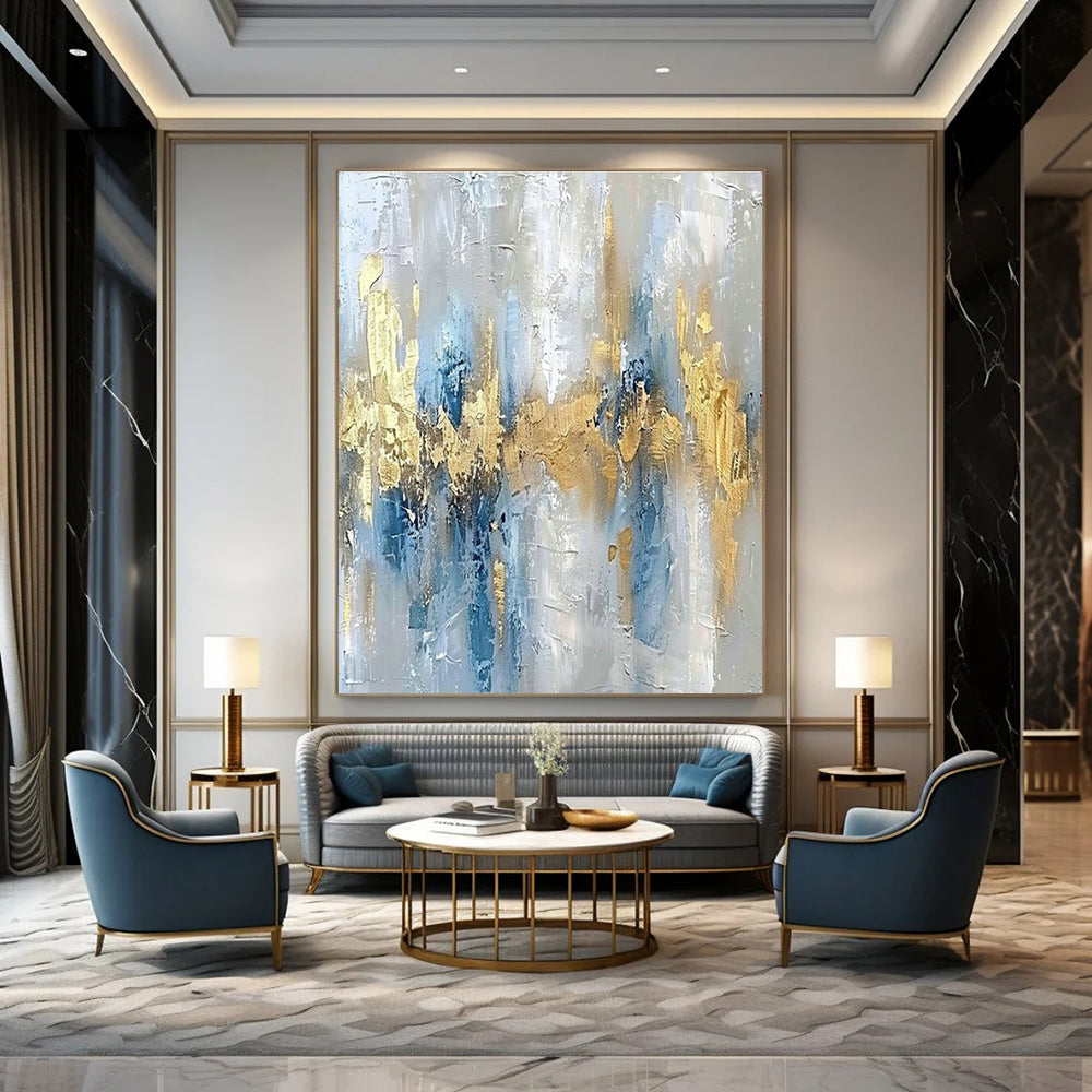 Extra-large Custom Hand-Painted Abstract Canvas for Dining Room Herb Garden Wall and Entryway Plant Stand Wall DLZ1908