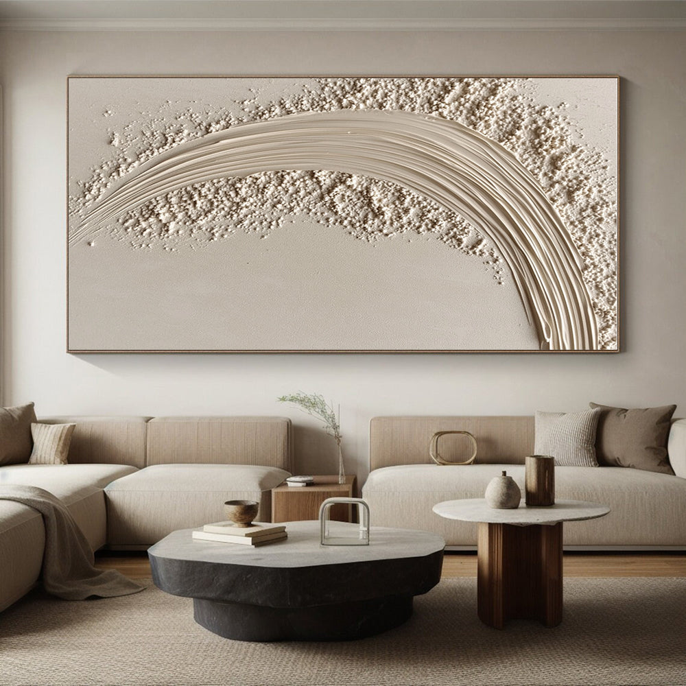 Textured Crescent Abstract in Beige Tones GER307